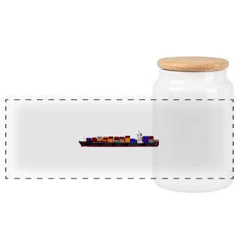 porte-conteneurs - Boîte à biscuits avec couvercle en bois - blanc - Devant