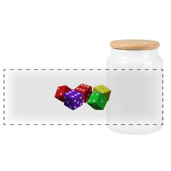 cube - Panoramic Cookie Jar with Wooden Lid - white - Front