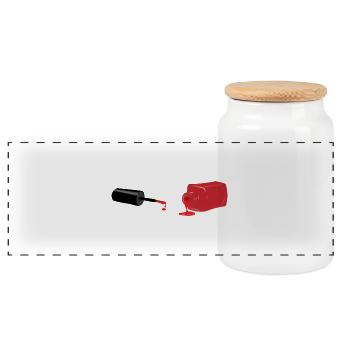 Roter Nagellack/ Nail polish Geschenk/Geschenkidee - Panorama Keksdose mit Holzdeckel - Weiß - Vorne