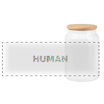 Human/Race - Boîte à biscuits avec couvercle en bois - blanc - Devant
