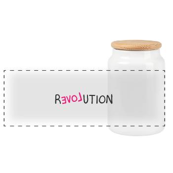 revolution - Panoramic Cookie Jar with Wooden Lid - white - Front