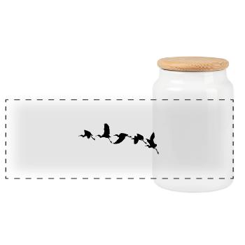Oiseaux - Boîte à biscuits avec couvercle en bois - blanc - Devant