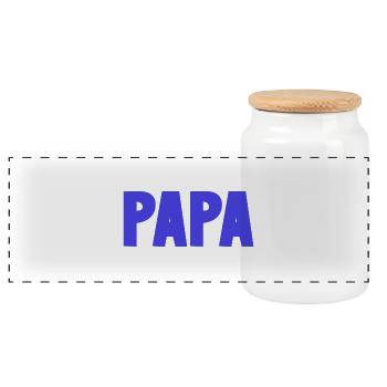 BONNE FÊTE PAPA. PAPA. FÊTE DES PÈRES. PÈRE - Boîte à biscuits avec couvercle en bois - blanc - Devant