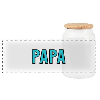 BONNE FÊTE PAPA. PAPA. FÊTE DES PÈRES. PÈRE - Boîte à biscuits avec couvercle en bois - blanc - Devant