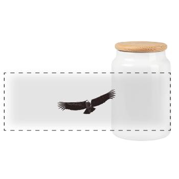 Condor - Panoramic Cookie Jar with Wooden Lid - white - Front