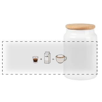 Cappuccino Formula Coffee Lover Design - Panorama Keksdose mit Holzdeckel - Weiß - Vorne