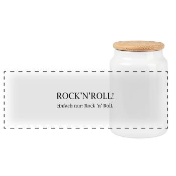 Rock'n'Roll! einfach nur Rock 'n' Roll. - Panorama Keksdose mit Holzdeckel - Weiß - Vorne