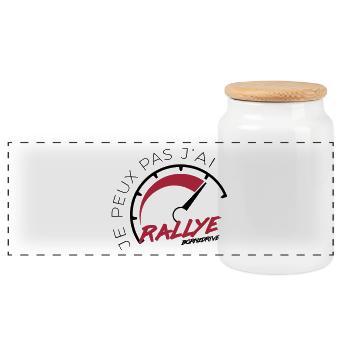Je peux pas j'ai rallye - Boîte à biscuits avec couvercle en bois - blanc - Devant
