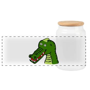 kroko 49 - Panorama Keksdose mit Holzdeckel - Weiß - Vorne