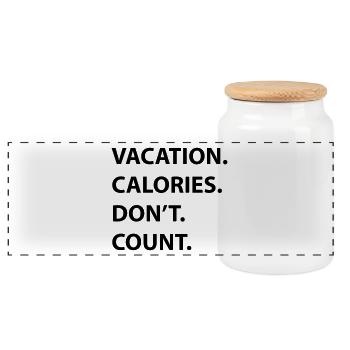 Vacation calories - Panoramic Cookie Jar with Wooden Lid - white - Front