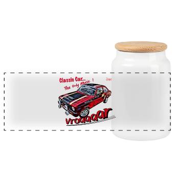 Vroaaaar Music 2 - Panoramic Cookie Jar with Wooden Lid - white - Front