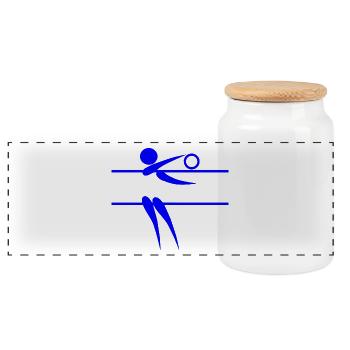 joueur de volley-ball joueurs de jeu de sport waterball18 - Boîte à biscuits avec couvercle en bois - blanc - Devant
