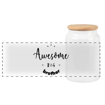 Awesome BIG Brother - Boîte à biscuits avec couvercle en bois - blanc - Devant