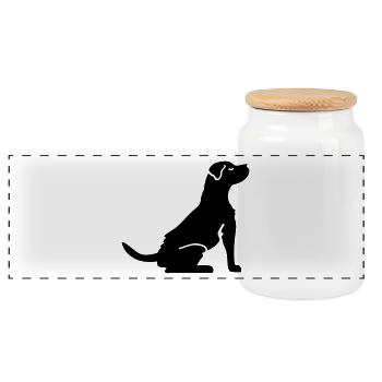 les amateurs de chiens - Chien - Boîte à biscuits avec couvercle en bois - blanc - Devant