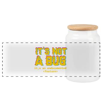 It's not a bug it's an undocumented feature - Panoramic Cookie Jar with Wooden Lid - white - Front
