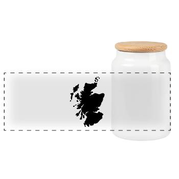 Schottland-Karte - Panorama Keksdose mit Holzdeckel - Weiß - Vorne