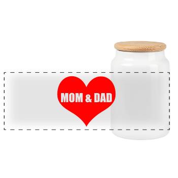 mom and dad - Panorama Keksdose mit Holzdeckel - Weiß - Vorne