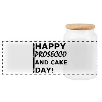 Bonne Prosecco - Boîte à biscuits avec couvercle en bois - blanc - Devant