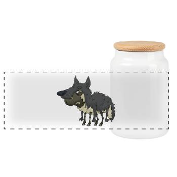 sheep - Panoramic Cookie Jar with Wooden Lid - white - Front