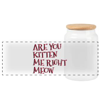 Are You Kitten Me Right Meow - Panorama Keksdose mit Holzdeckel - Weiß - Vorne