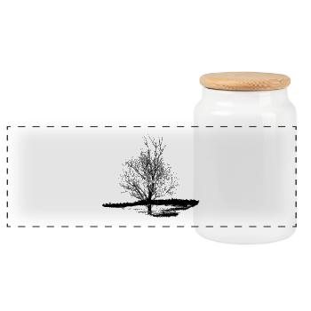 Baum #001 - Panorama Keksdose mit Holzdeckel - Weiß - Vorne