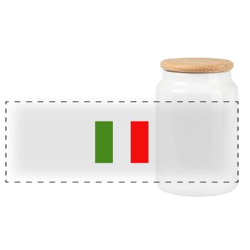 Drapeau de l'Italie - Boîte à biscuits avec couvercle en bois - blanc - Devant