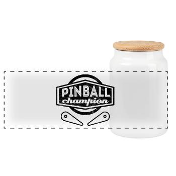 Pinball - Kicker - Fußball - Geschenk - 80er Jahre - Panorama Keksdose mit Holzdeckel - Weiß - Vorne