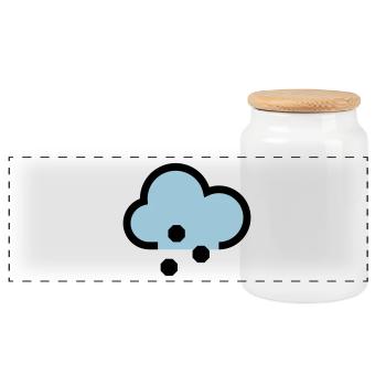 Weather icon or icon Snow and sleet - Panoramic Cookie Jar with Wooden Lid - white - Front