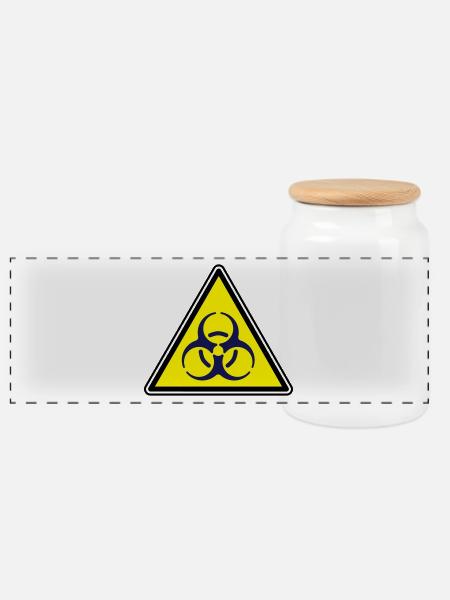 Biohazard - Panorama Keksdose mit Holzdeckel - Weiß