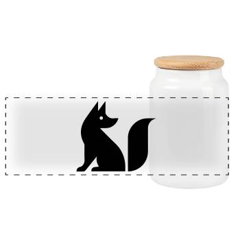 Niedlicher Fuchs Illustration - Panorama Keksdose mit Holzdeckel - Weiß - Vorne