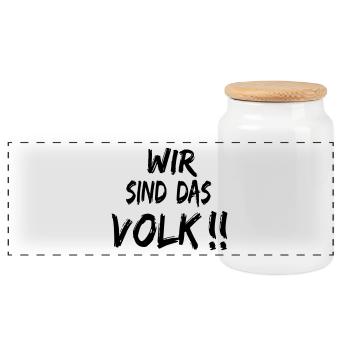 Wir sind das Volk - Panorama Keksdose mit Holzdeckel - Weiß - Vorne