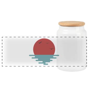 Soleil levant au soleil Japon - Boîte à biscuits avec couvercle en bois - blanc - Devant