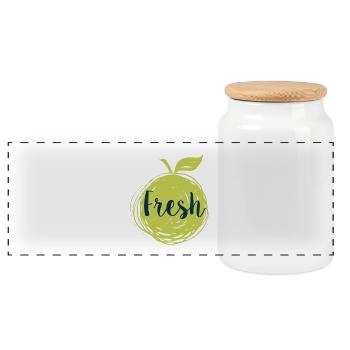 Vegan vegetarian animal welfare gift idea - Panoramic Cookie Jar with Wooden Lid - white - Front