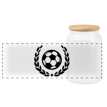 Fußball im Lorbeerkranz / Euro- Welt- Meister Logo - Boîte à biscuits avec couvercle en bois - blanc - Devant