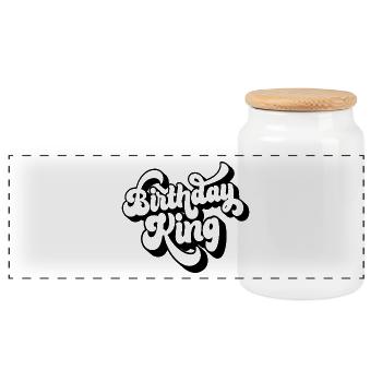 Birthday King - Cadeau de fête d’anniversaire cool pour hommes - Boîte à biscuits avec couvercle en bois - blanc - Devant