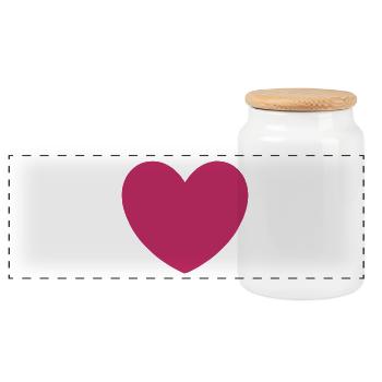 Valentinstag, Valentinstag, Valentinstag - Panorama Keksdose mit Holzdeckel - Weiß - Vorne