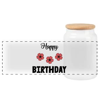 ALLES GUTE ZUM GEBURTSTAG!. ALLES GUTE ZUM GEBURTSTAG!. JAHRESTAG. - Panorama Keksdose mit Holzdeckel - Weiß - Vorne