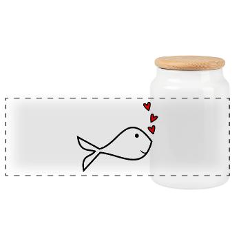 HAPPY MOTHER'S DAY. MOM. MOTHER's DAY. I LOVE YOU - Panoramic Cookie Jar with Wooden Lid - white - Front
