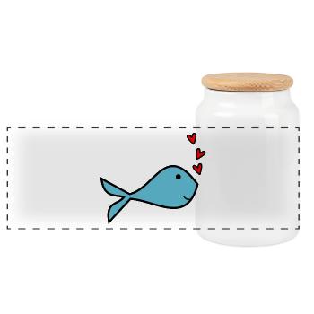 MOM. MOTHER's DAY. HAPPY MOTHER'S DAY. I LOVE YOU - Panoramic Cookie Jar with Wooden Lid - white - Front