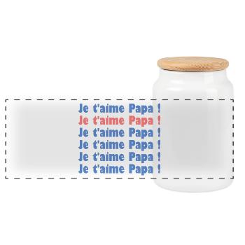 PAPA. FÊTE DES PÈRES. BONNE FÊTE PAPA. BONNE FÊTE - Boîte à biscuits avec couvercle en bois - blanc - Devant