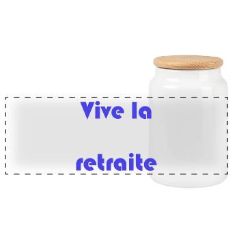 RETRAITE. RETRAITE. RETRAITEE. RETRAITE - Boîte à biscuits avec couvercle en bois - blanc - Devant