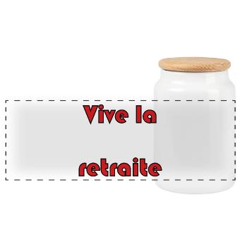 RETRAITE. RETRAITE. RETRAITEE. RETRAITE. COLLEGUE - Boîte à biscuits avec couvercle en bois - blanc - Devant