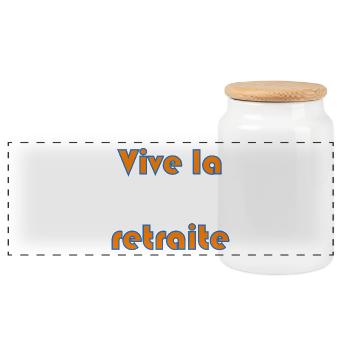 RETRAITE. BONNE RETRAITE. JOYEUSE RETRAITE - Boîte à biscuits avec couvercle en bois - blanc - Devant