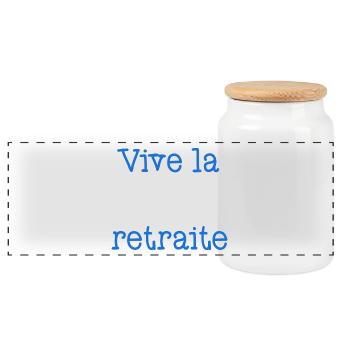 RETRAITE. RETRAITE. RETRAITEE. SENIOR. MAMIE. PAPY - Boîte à biscuits avec couvercle en bois - blanc - Devant
