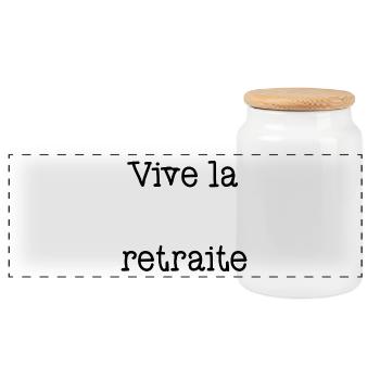 RETRAITE. RETRAITE. RETRAITEE. SENIOR. MAMIE. PAPY - Boîte à biscuits avec couvercle en bois - blanc - Devant