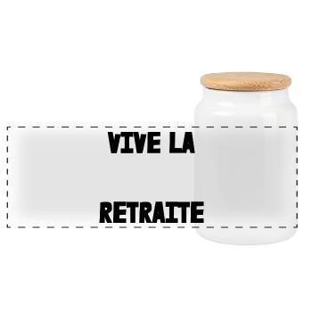 RETRAITE. RETRAITE. RETRAITEE. SENIOR. MAMIE. PAPY - Boîte à biscuits avec couvercle en bois - blanc - Devant