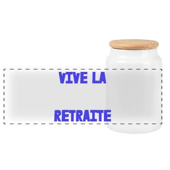 RETRAITE. RETRAITE. RETRAITEE. SENIOR. MAMIE. PAPY - Boîte à biscuits avec couvercle en bois - blanc - Devant