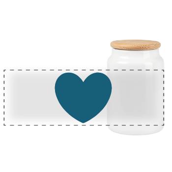 blue heart valentine's day - Panoramic Cookie Jar with Wooden Lid - white - Front
