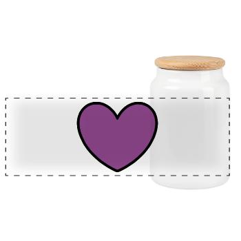 Herz violett schwarz Valentinstag - Panorama Keksdose mit Holzdeckel - Weiß - Vorne