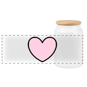 rosarotes Herz Herz rosa Geschenk Valentinstag - Panorama Keksdose mit Holzdeckel - Weiß - Vorne